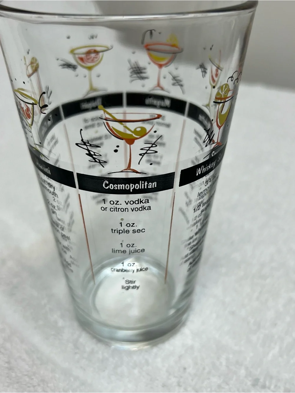 Vintage Barware Drink Recipe Glass Bar Addition Unbranded